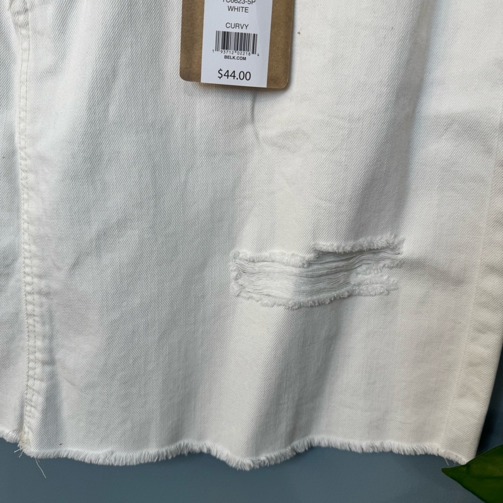 True Craft White Distressed Raw Hem Denim Skirt. NWT. Curvy Women’s 18 - Picture 5 of 13
